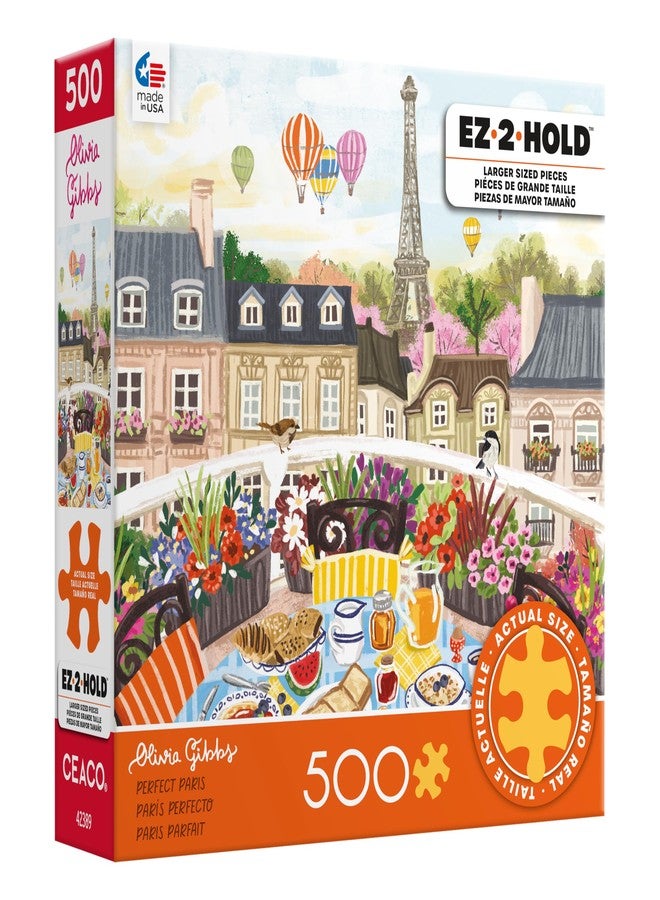 سيكو أحجية الصور المقطوعة Ceaco - EZ2Hold - أوليفيا جيبس - باريس المثالية - 500 قطعة للبالغين - أحجية مليئة بالتحدي مثالية لأمسيات الألعاب - الحجم النهائي 26 × 19 - Image 3